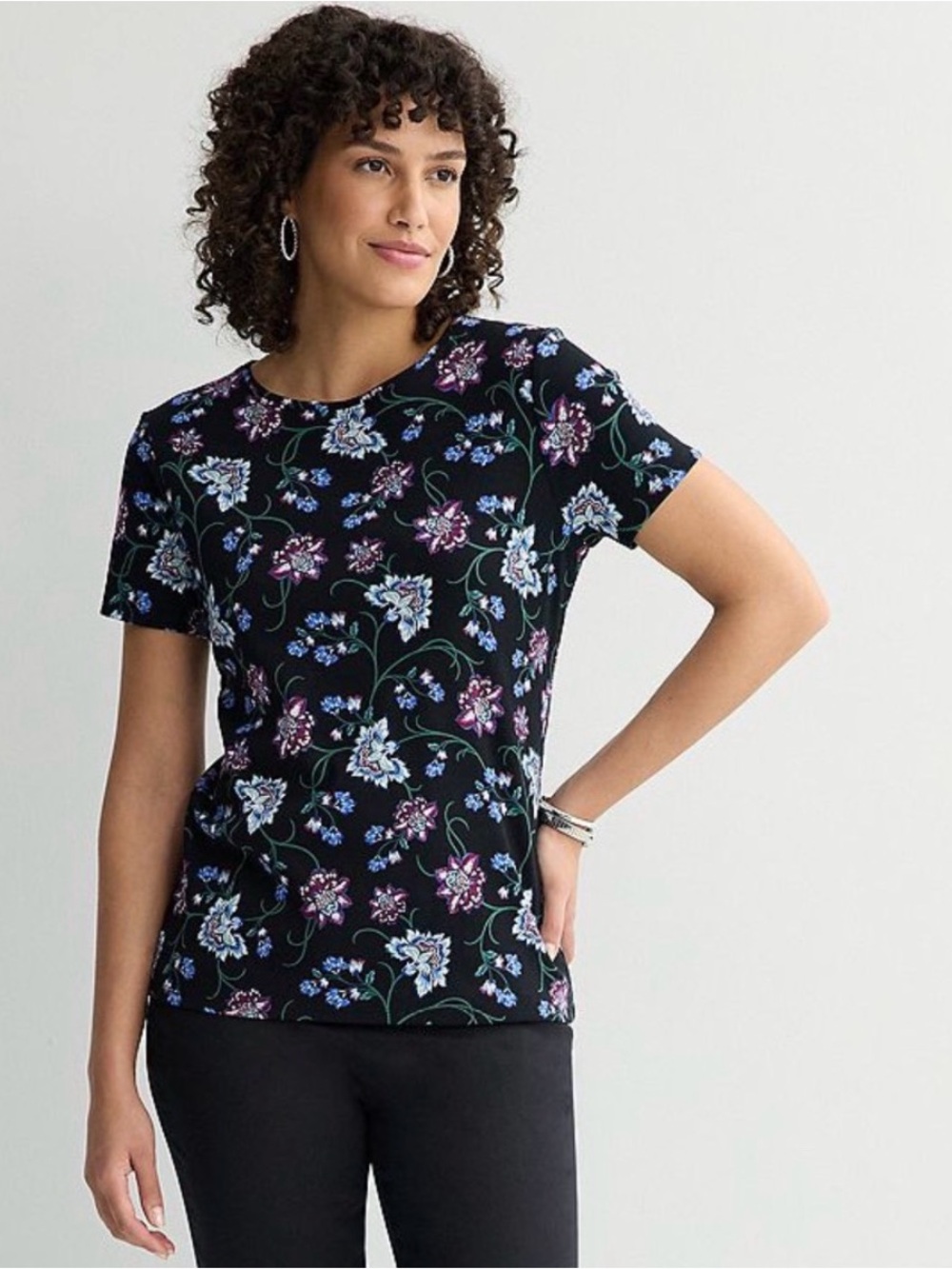 Croft and Barrow Classic T Shirt Floral Print